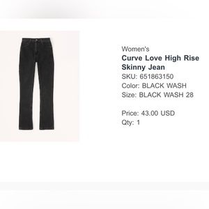 Abercrombie Curve Love Split Hem Skinny Jeans